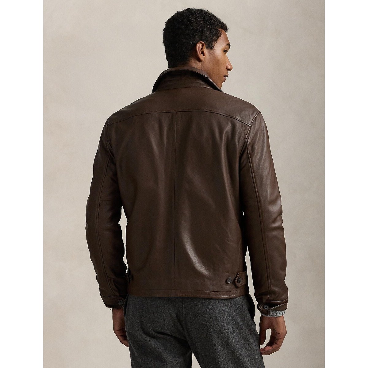 Bayville Lambskin Leather Jacket bison, POLO RALPH LAUREN