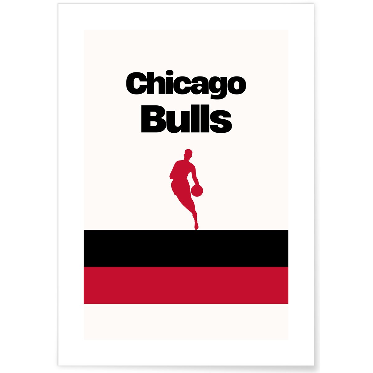Affiche Chicago Bulls - Design minimaliste blanc, L'AFFICHERIE