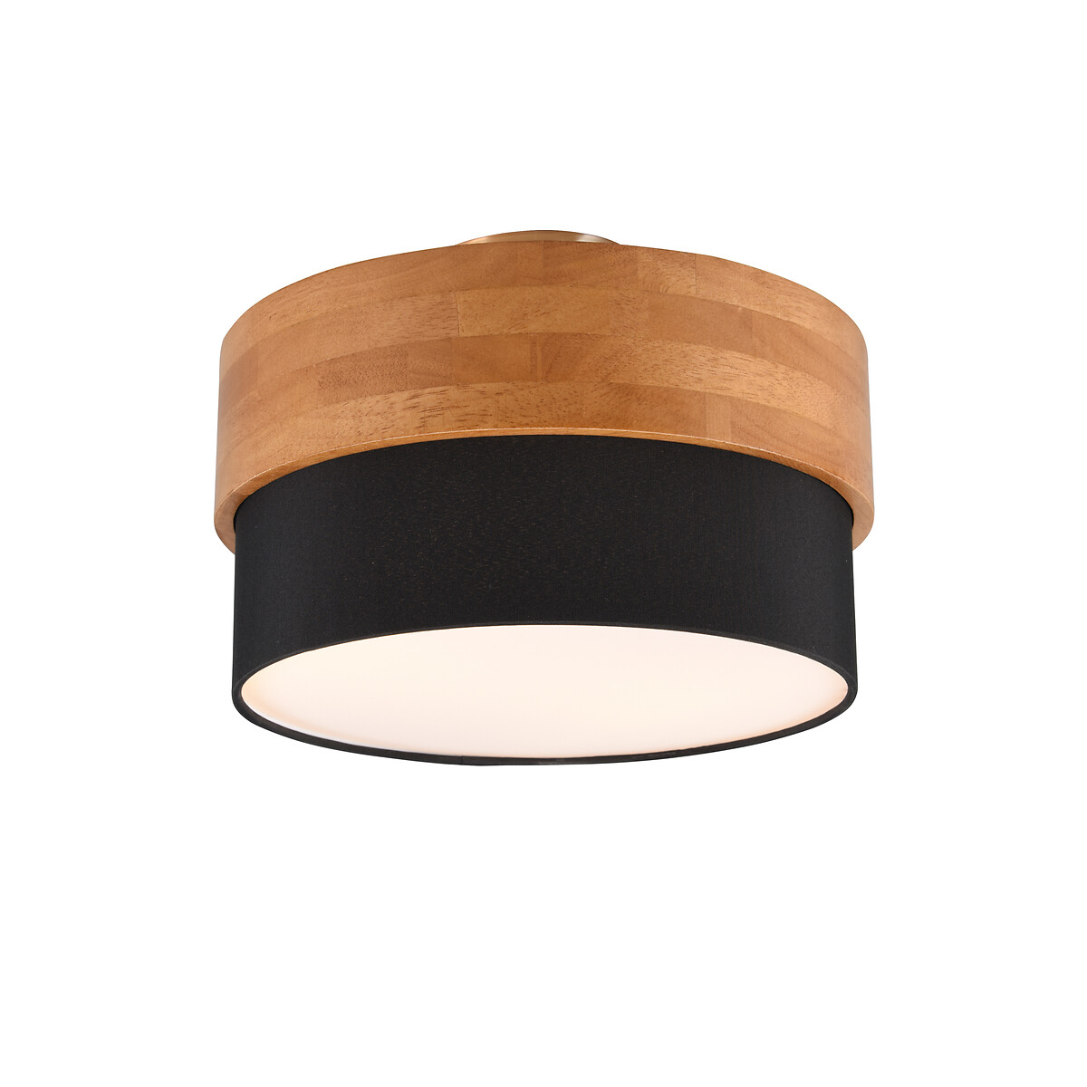 Candeeiro de teto Seasons, TRIO Lighting preto/madeira, TRIO LIGHTING