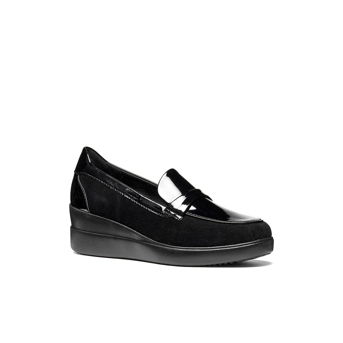 Mocassins compensés vernis, STARDUST noir, GEOX