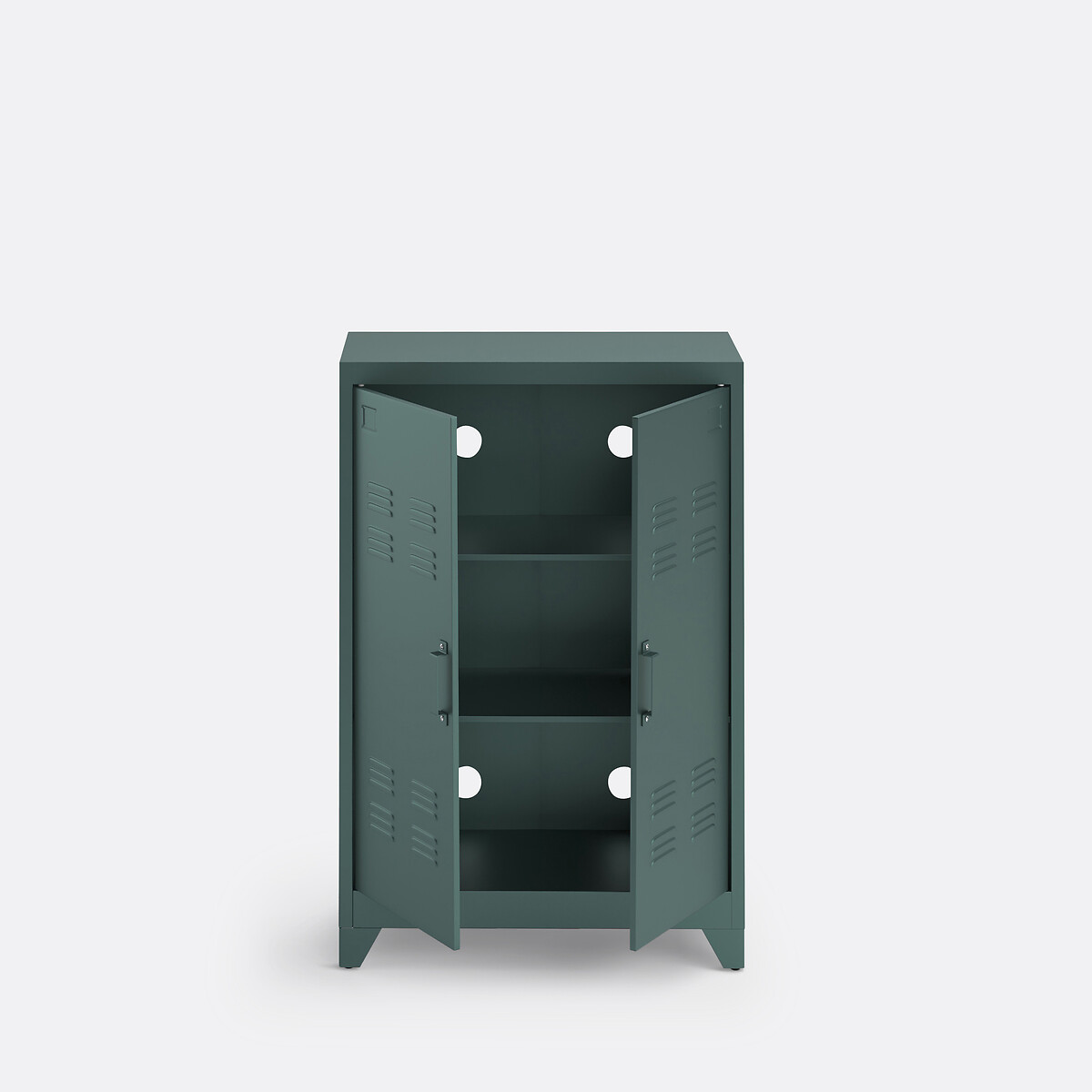 Armario bajo con 2 puerta de acero, Hiba verde eucalipto, LA REDOUTE INTERIEURS