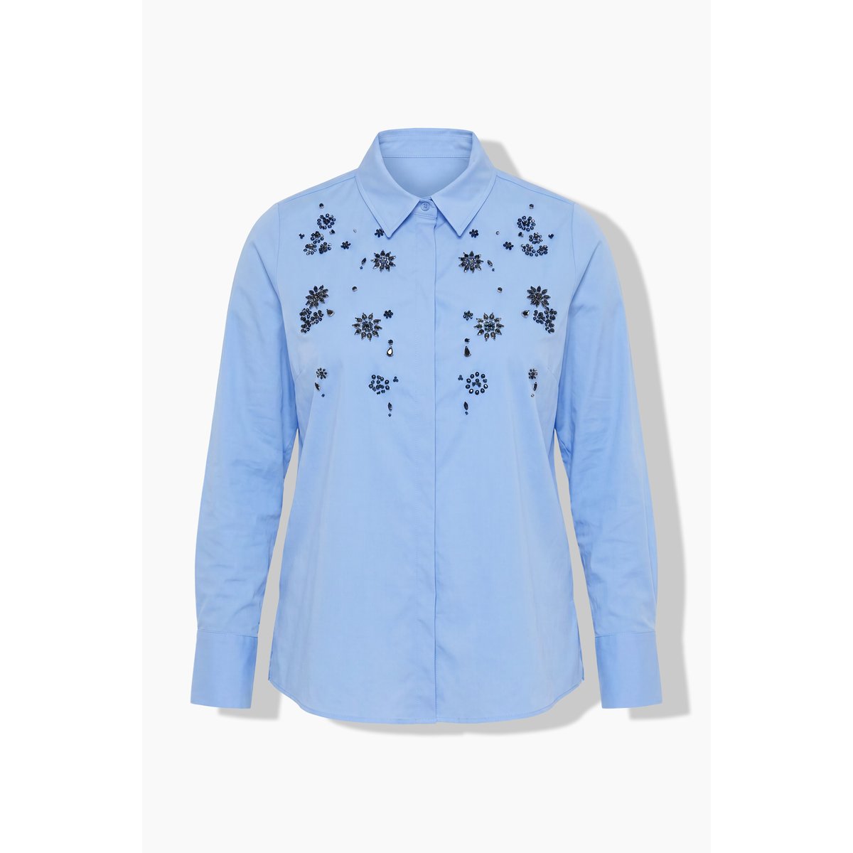 Chemisier avec strass et paillettes bleu clair, ULLA POPKEN