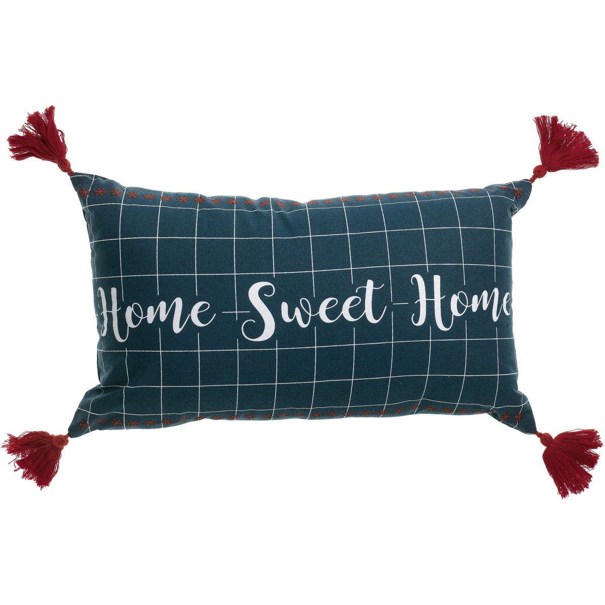 Coussin déco 40x40 cm Coton Sweet Home bleu, EDEN