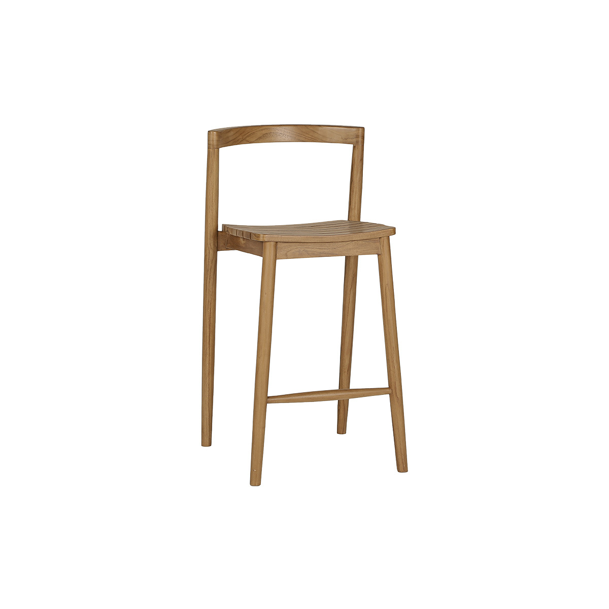 Tabourets de jardin empilables en bois teck massif H70 cm (lot de 2) OMBAK couleur unique, MILIBOO