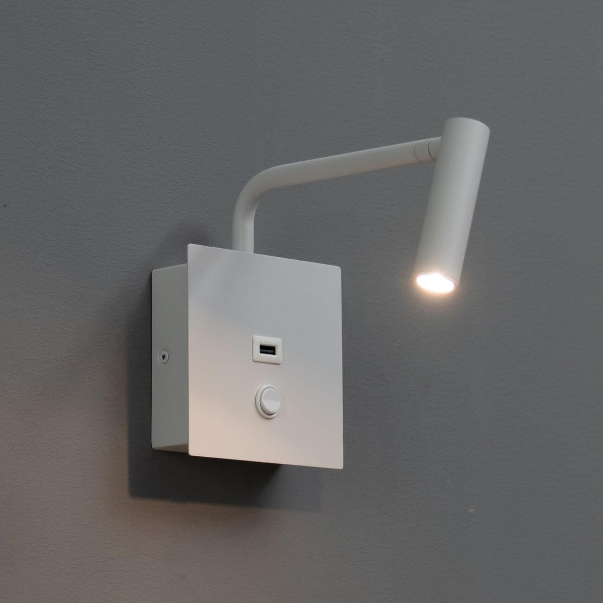 Liseuse murale LED USB intégrée - MIAMI blanc, KOSILUM