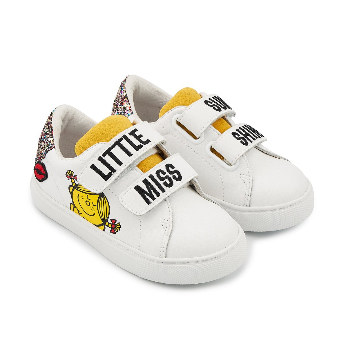 Baskets Enfant En Cuir Mini Edith Monsieur Madame Little Miss Sunshine blanc, BONS BAISERS