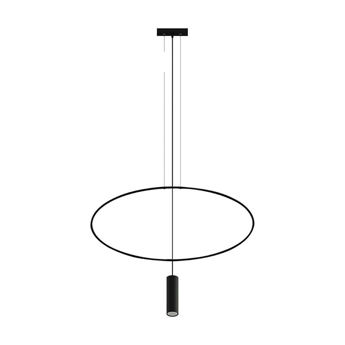 Suspension Acier Noir GU10 1 Holar noir, EDEN