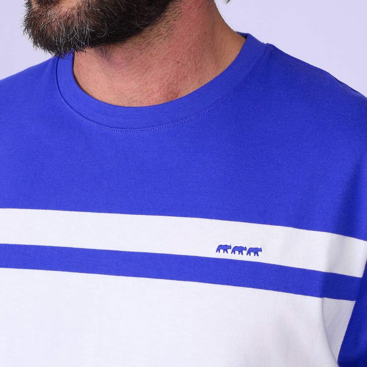 T-shirt colorblock bleu cobalt, MISE AU GREEN