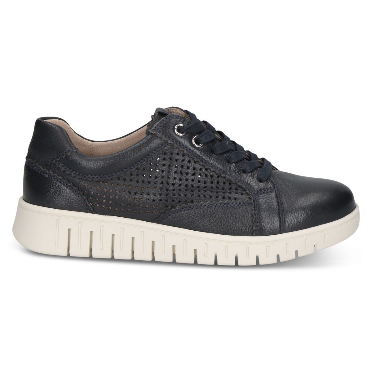 Basket en cuir bleu océan nappa, CAPRICE