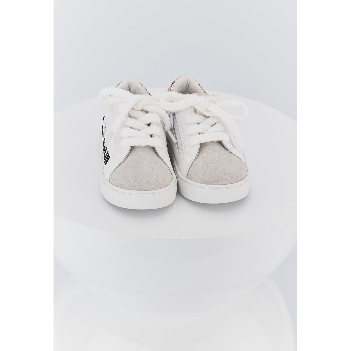 Baskets Enfant En Cuir Mini Simone Monsieur Madame Calin blanc, BONS BAISERS