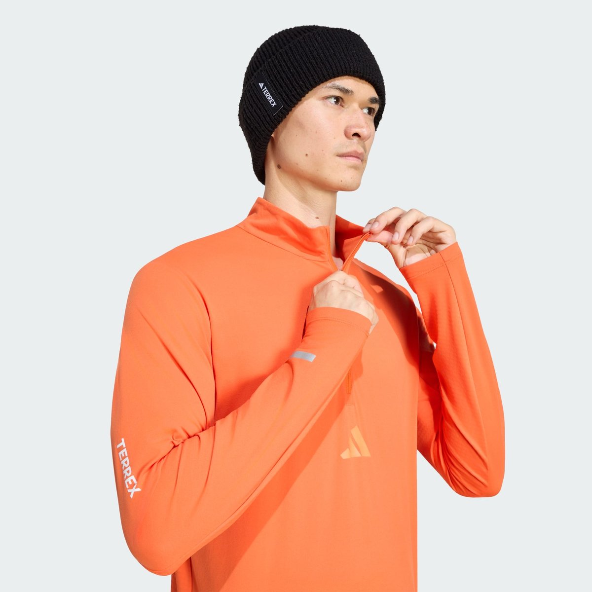 T-Shirt Manches Longues Demi-Zip Terrex Xperior semi impact orange, adidas Performance