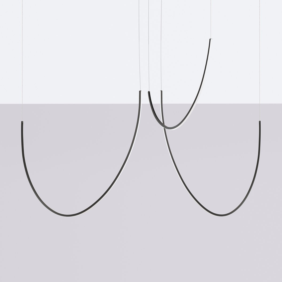 Lustre Aluminium Noir LED 3 Alvar noir, EDEN