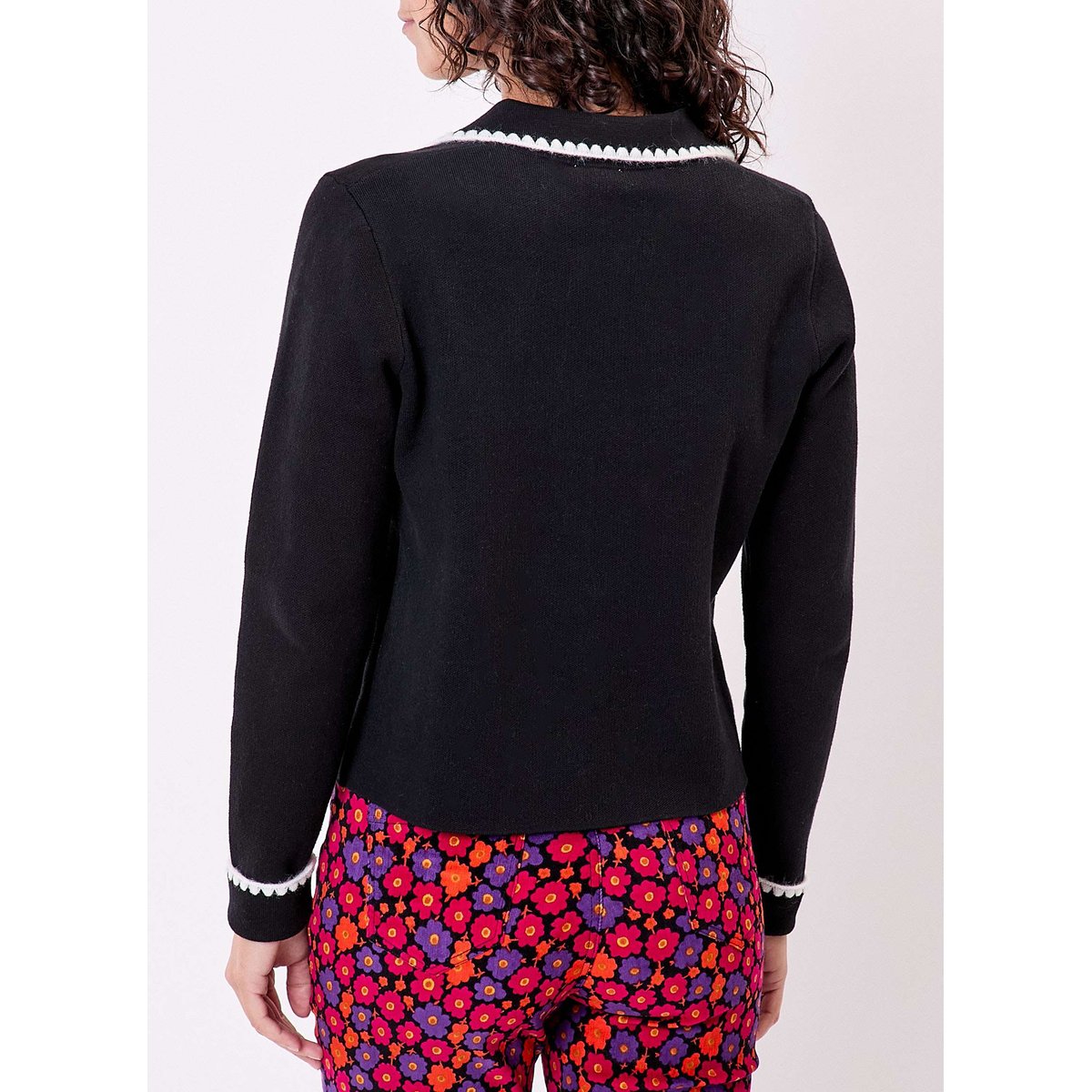 Veste gilet en coton épais uni GALA noir, PRINCESSE NOMADE
