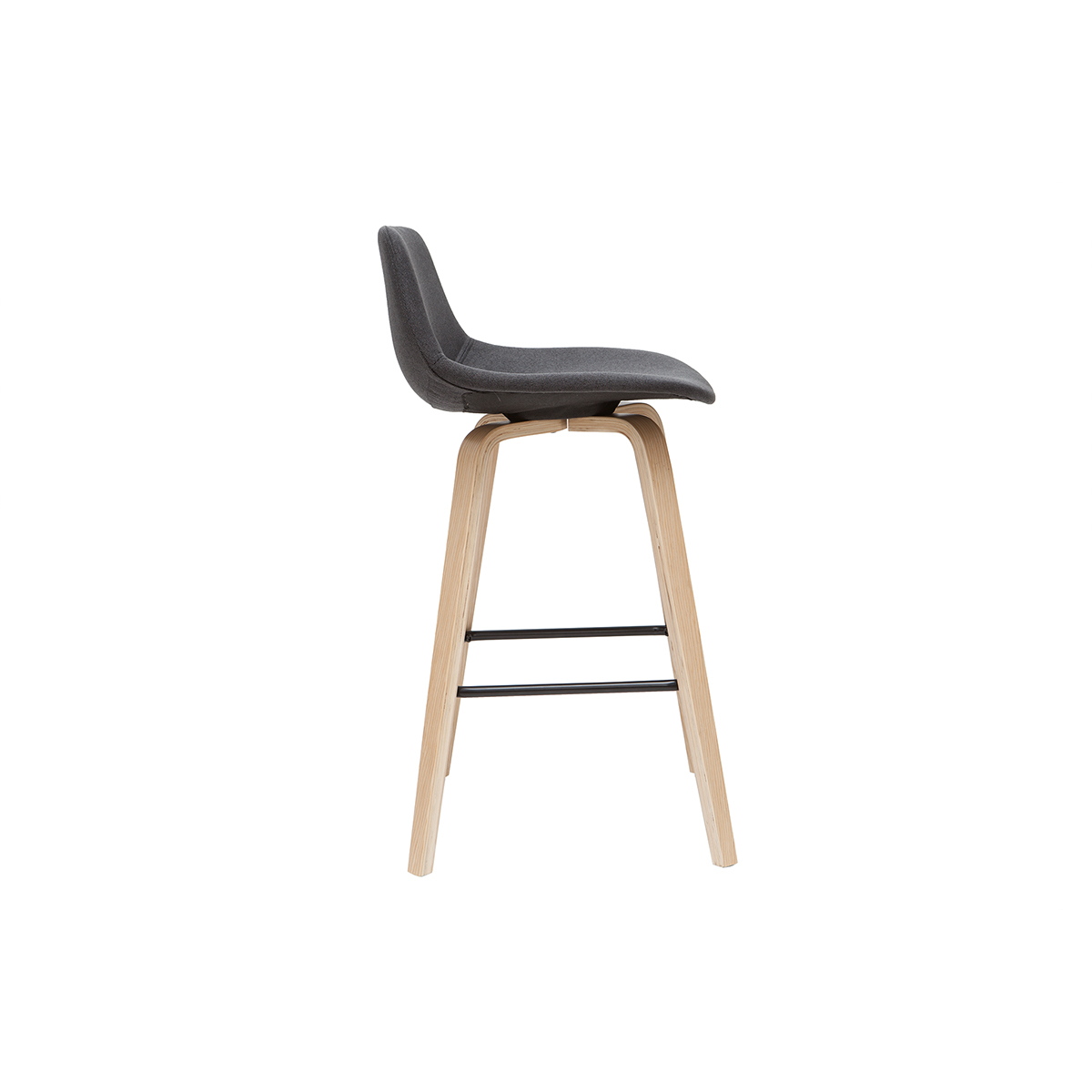 Tabourets de bar scandinaves H65 cm (lot de 2) NONIE gris foncé, MILIBOO