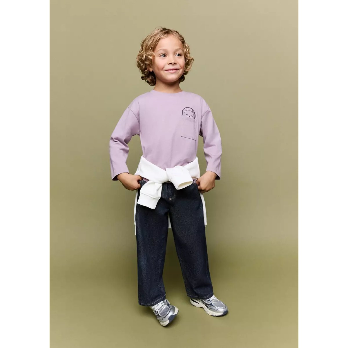 T-shirt en coton imprimé lavande, MANGO BABY