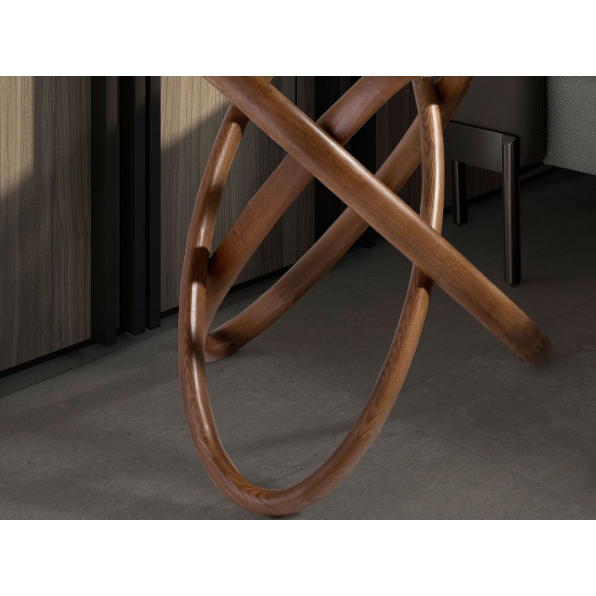 Table d'angle ronde en verre trempé et noyer glass | walnut, ANGEL CERDA