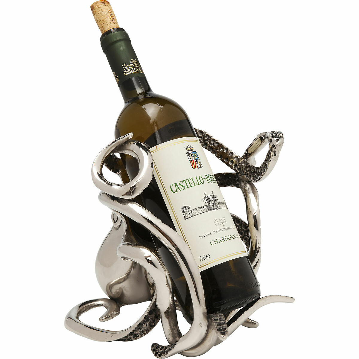 Flaschenhalter Octopus silberfarben, KARE DESIGN