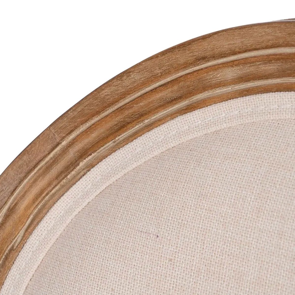 Tabouret de bar classique bois et tissu blanc 45x55x116cm bois, WADIGA