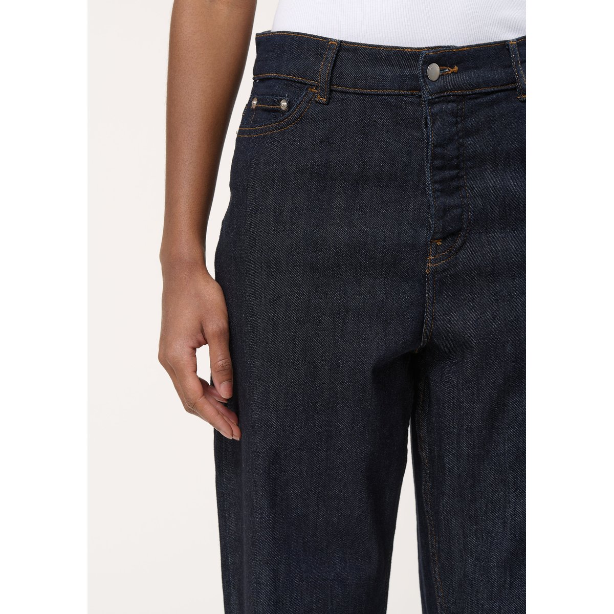Jean mom taille haute en coton biologique brut, HUMILITY