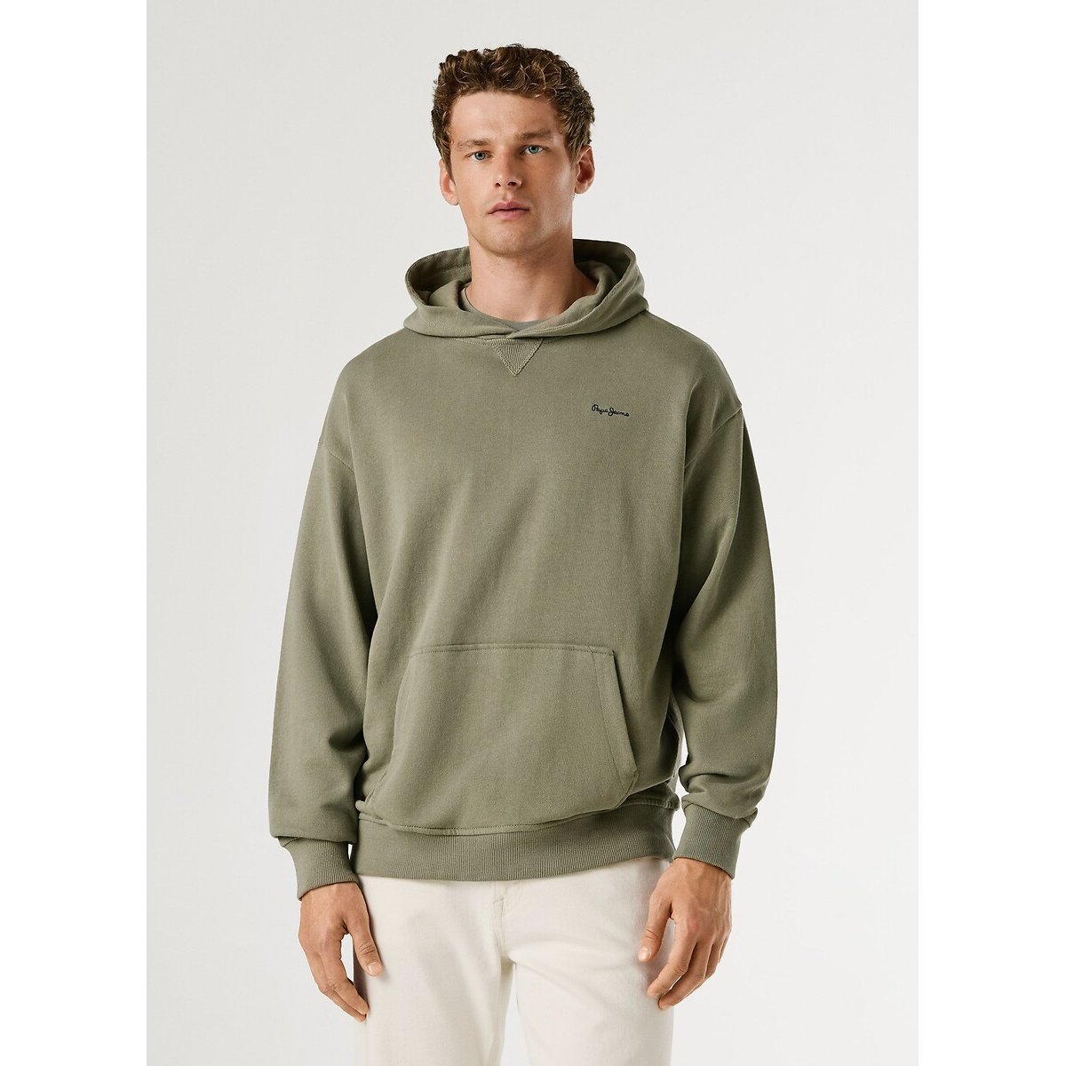 Sweat à capuche GEO CREW vert sauge, PEPE JEANS