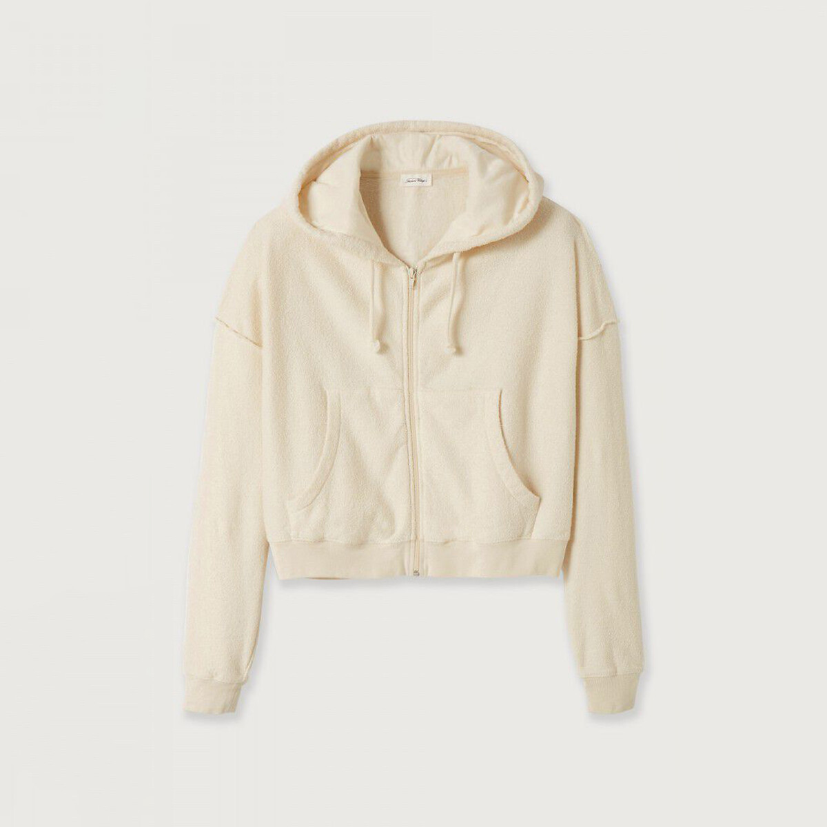 Sweat zippé à capuche, manches longues, BOBYPARK ecru, AMERICAN VINTAGE
