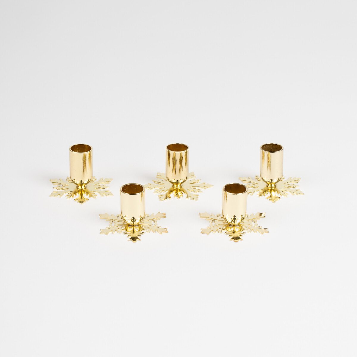 Set of 3 25cm Gold Bow Candle Holders gold-coloured, SO'HOME