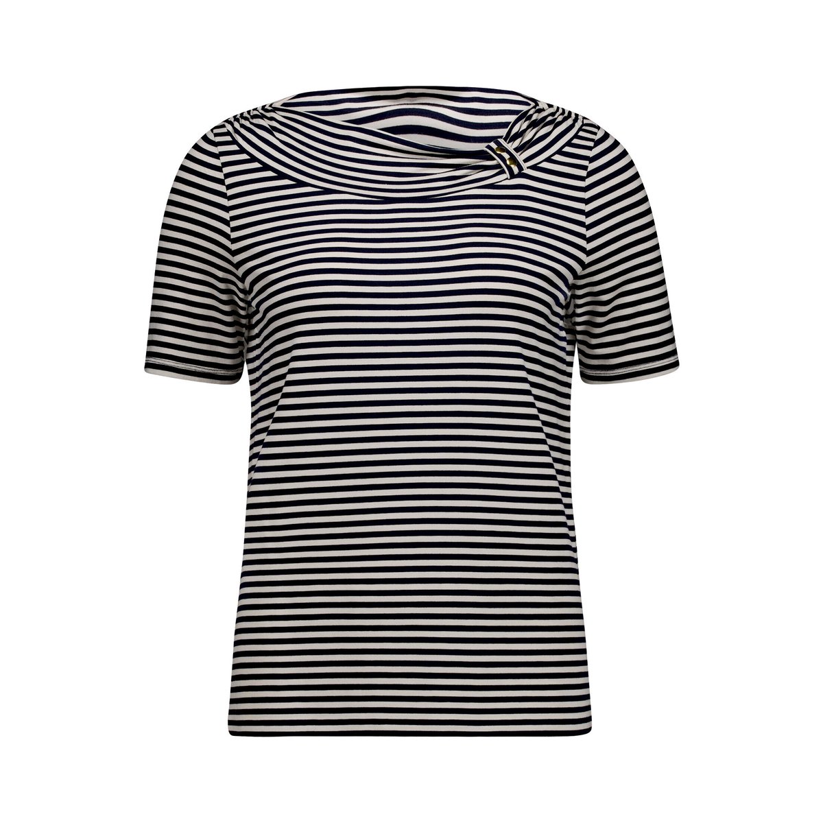 T-shirt à rainures à fronce dark blue/beige, BETTY BARCLAY