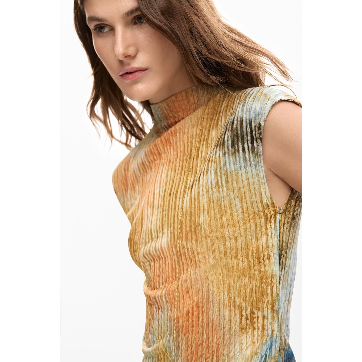 T-shirt textures marron, DESIGUAL