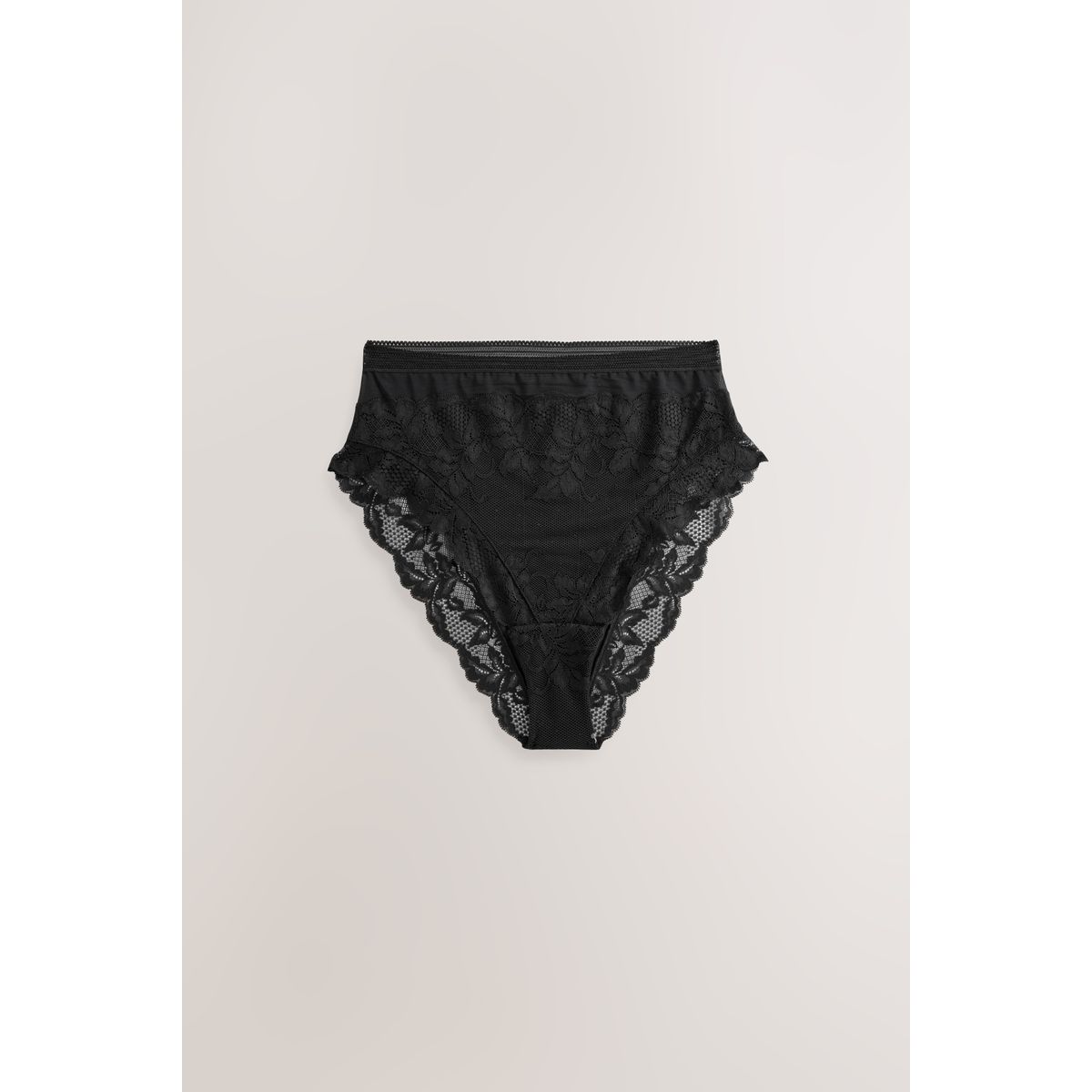 Culotte échancrée en dentelle, lot de 2 noir/crème, NEXT