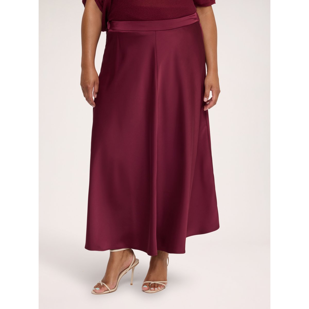 Jupe stretch ligne A burgundy, FIORELLA RUBINO