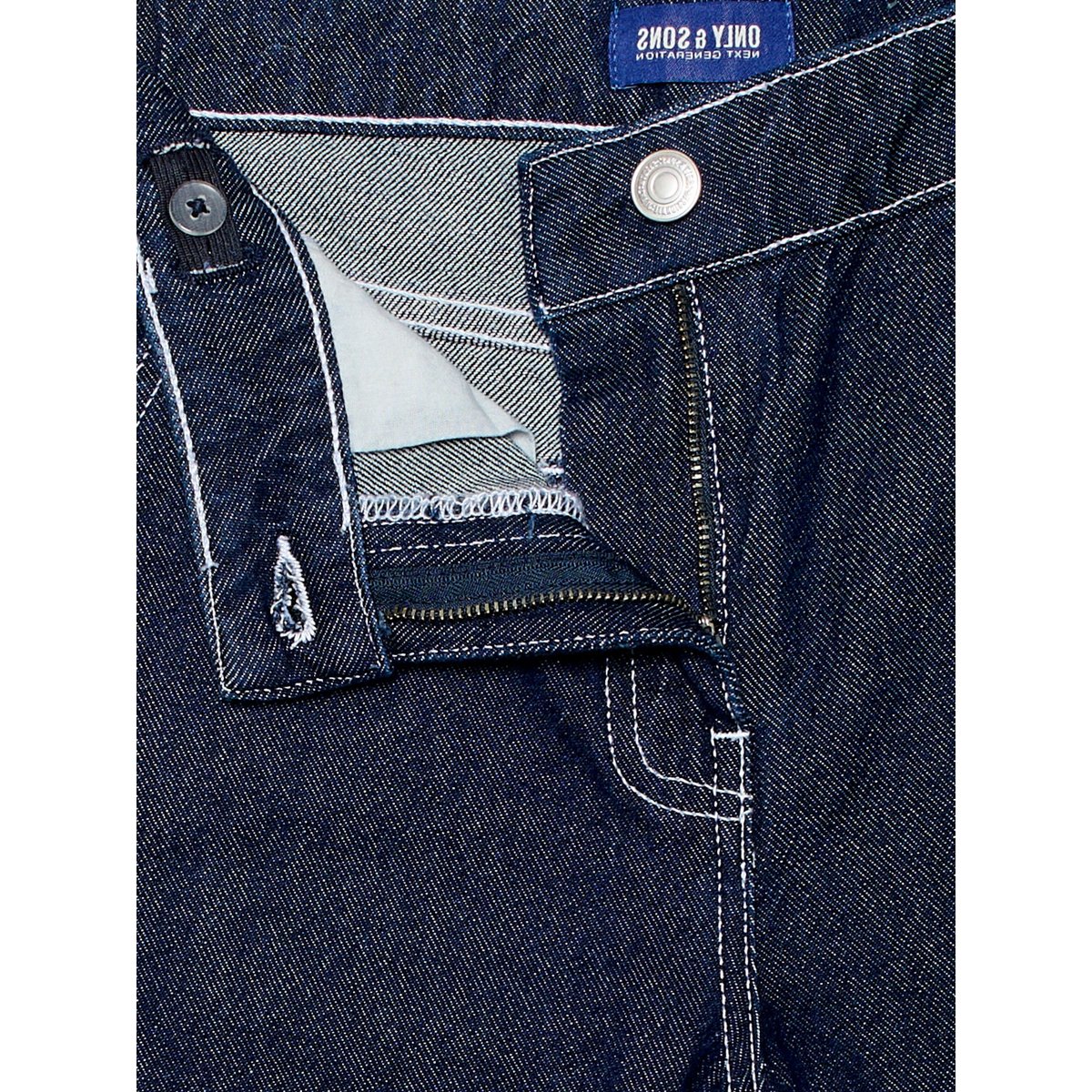 Jean À Coupe Ample dark blue denim, ONLY & SONS JUNIOR