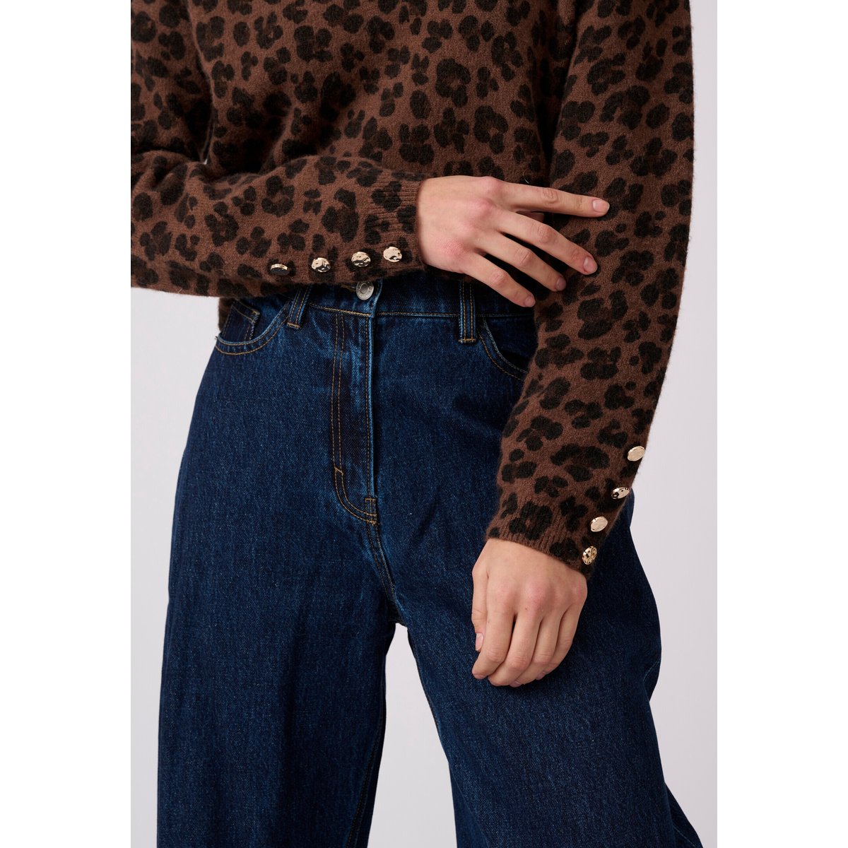 Pull Thermolactyl à boutons uni ou imprimé animalier marron animalier, DAMART