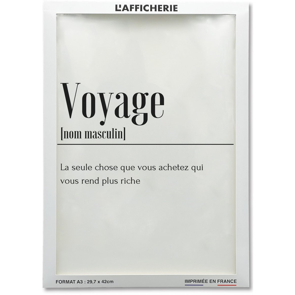 Affiche Définition Voyage blanc, L'AFFICHERIE