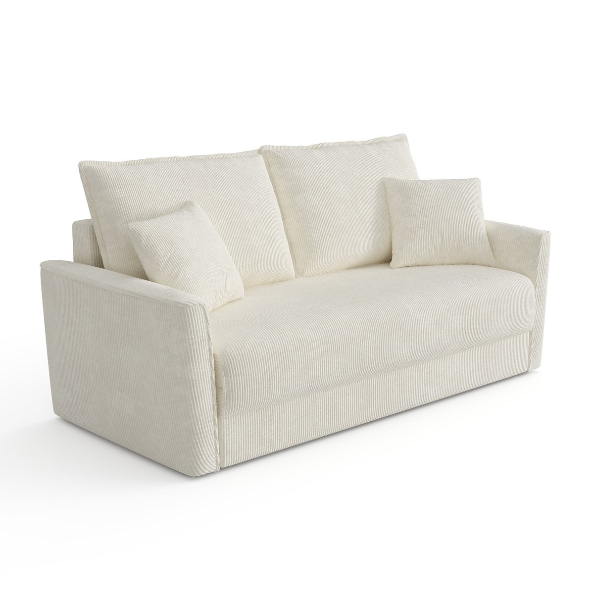 Canapé convertible 3 places velours côtelé crème 180cm 3 places en velours côtelé LUXO crème, SIA HOME