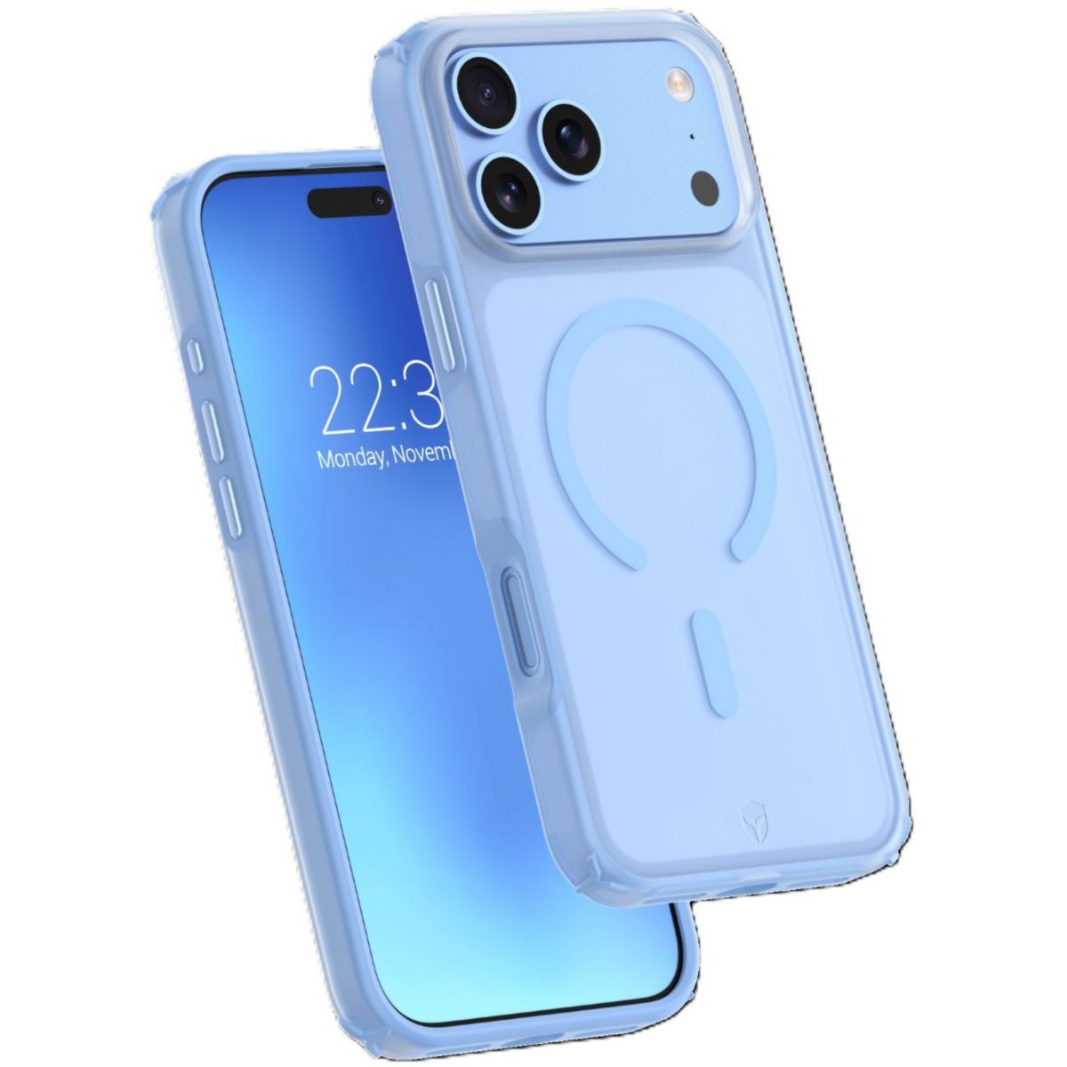 Coque iPhone 18 Pro Max/17 Pro Max Bleu clair couleur unique, FORCE CASE