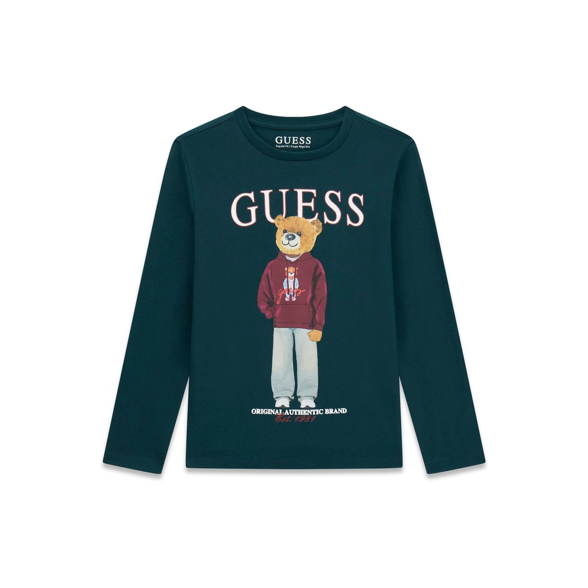 T-Shirt Avec Logo Imprimé vert foncé, GUESS KIDS