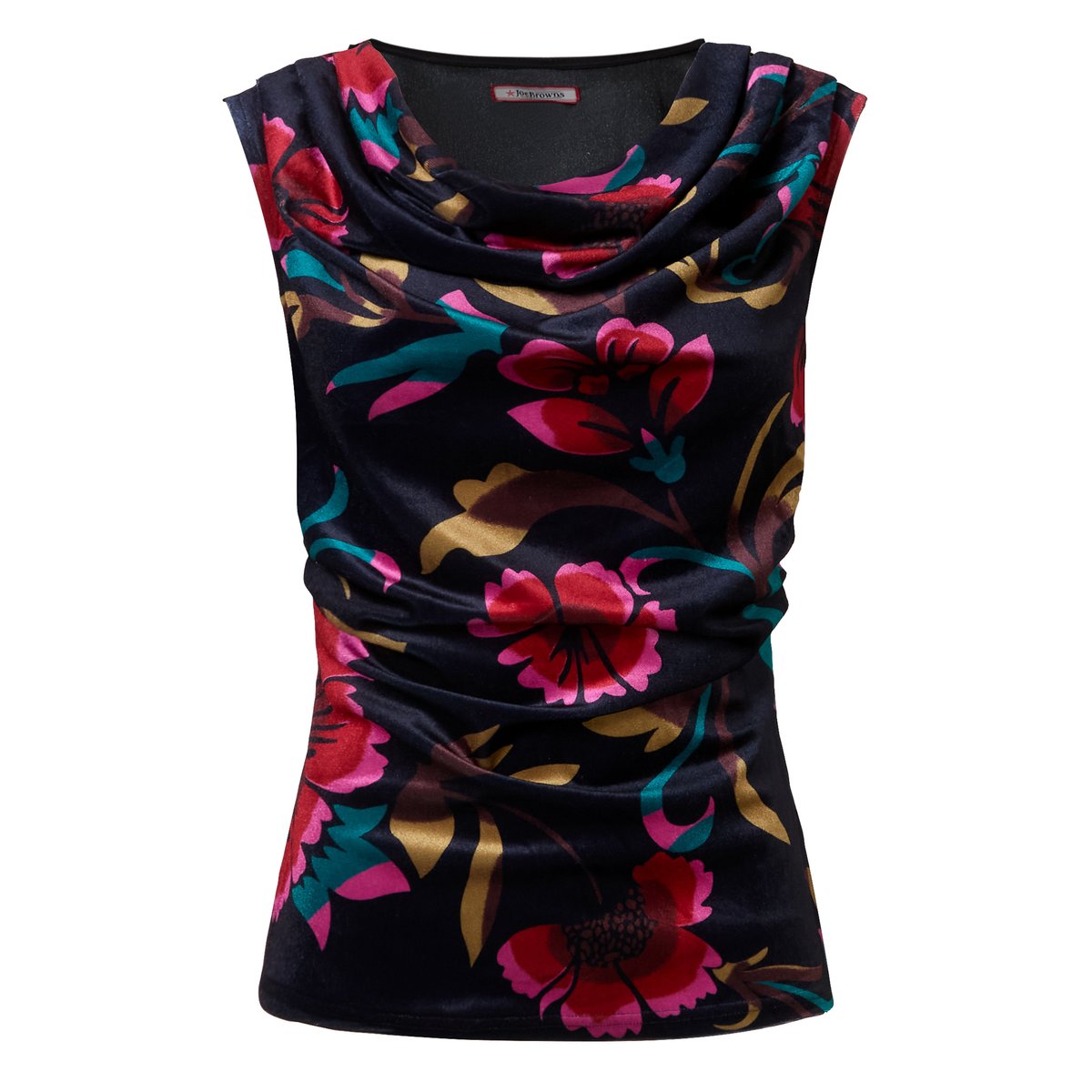 Haut Col Bénitier en Velours Imprimé Fleuri multicolore, JOE BROWNS