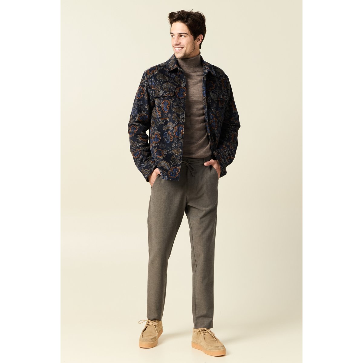 Pantalon chino jogger taupe, BONOBO