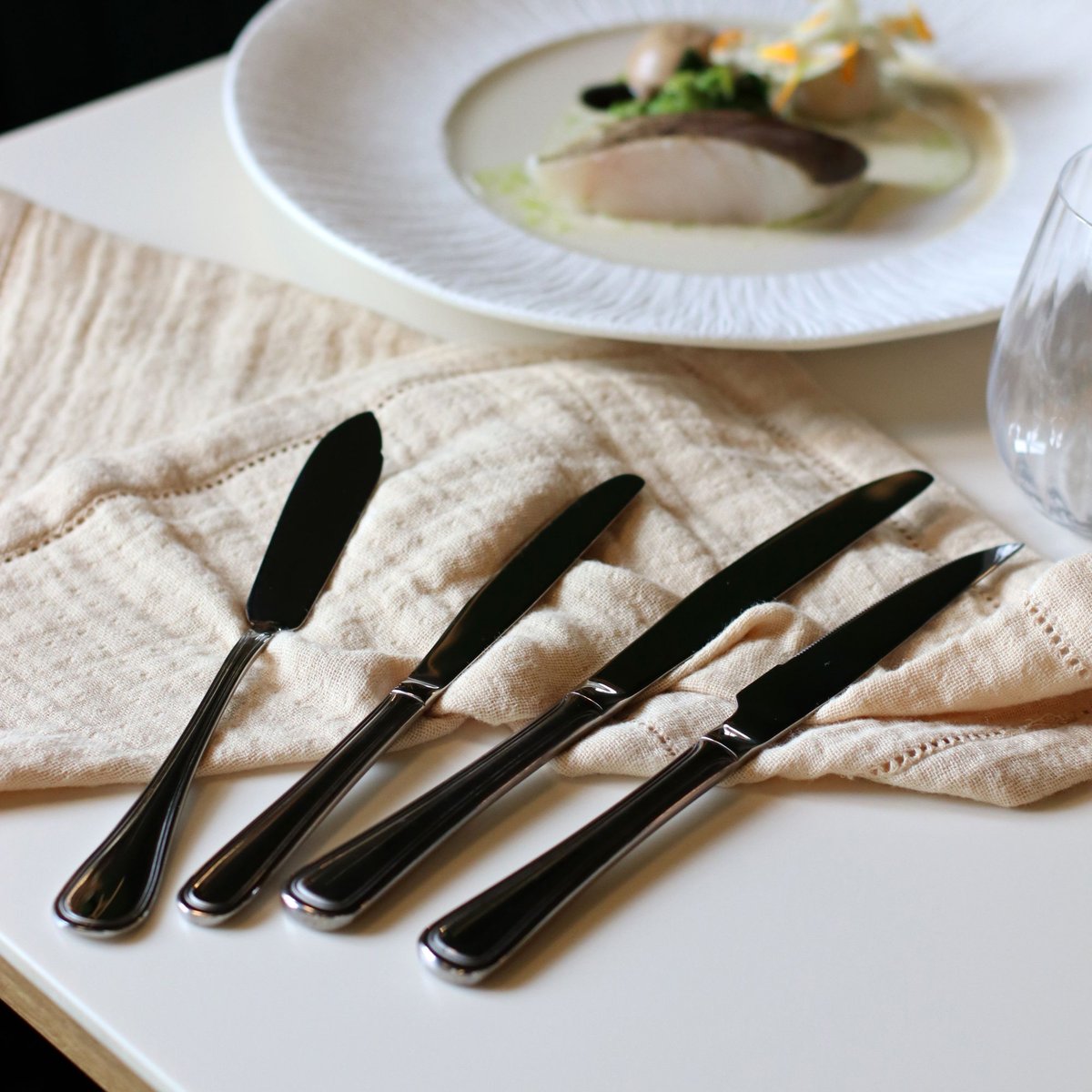 Lot de 6 couteaux à steak en acier inoxydable, FILLA inox, OGO LIVING