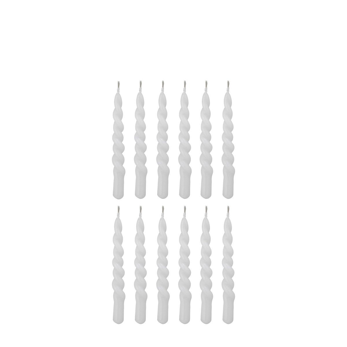Bougies en paraffine (Pack de 12) TWIST blanc, BLOOMINGVILLE
