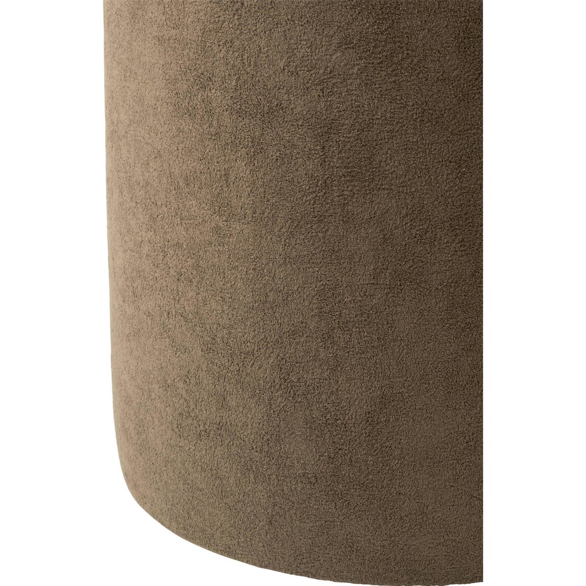 Pouf rond en tissu doux marron, RECOLLECTION