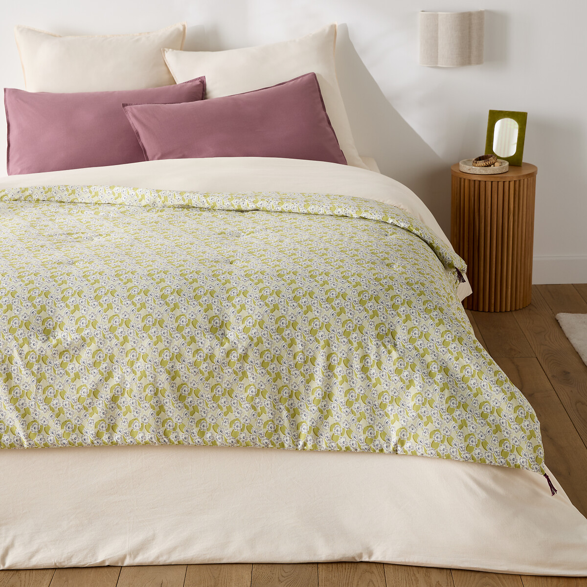 Édredon matelassé imprimé floral voile de coton, MALKO imprimé, LA REDOUTE INTERIEURS