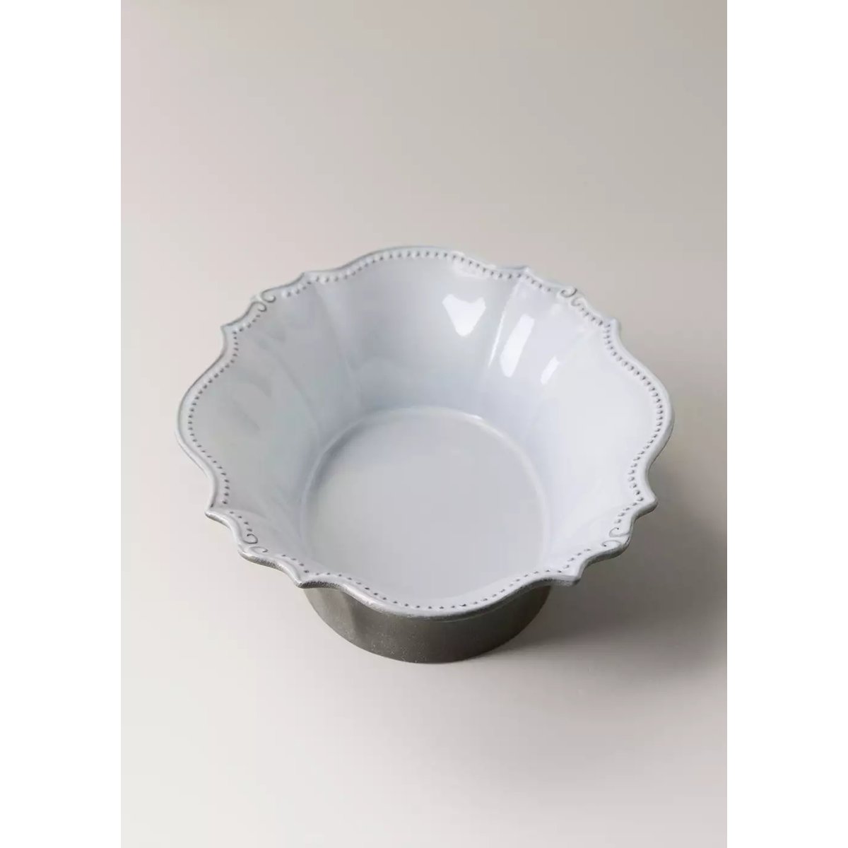 Grand bol en grès recyclé gris clair/pastel, MANGO HOME