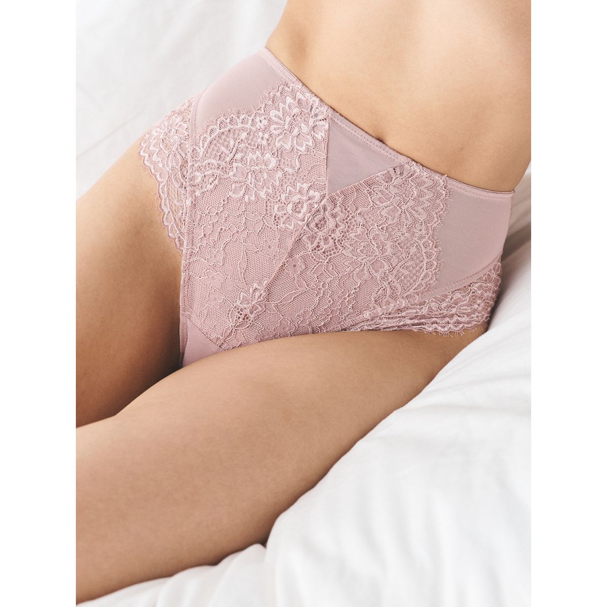 Culotte gainante effet ventre plat, lot de 2 rose poudré/blanc, NEXT