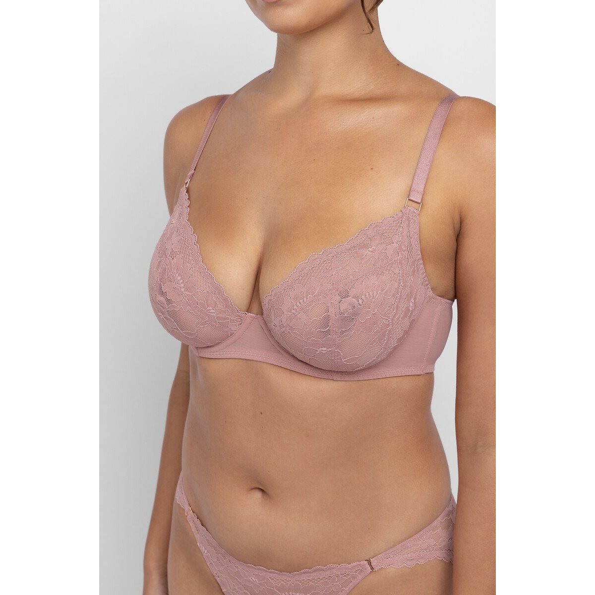 Confezione da 2 reggiseni EMORY LACE rosa + beige, DORINA