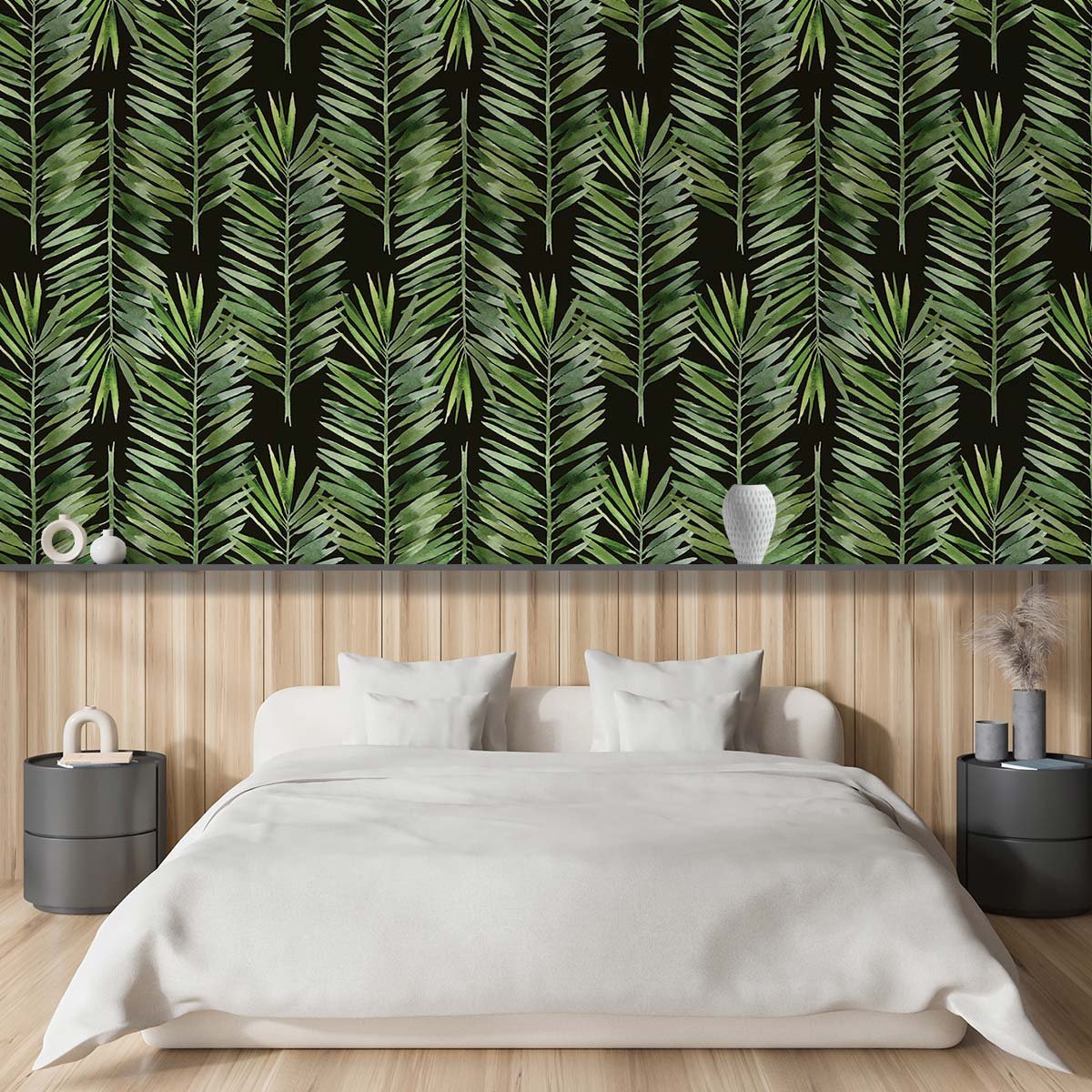 Papier peint feuilles de palmier intissé, HEXOA