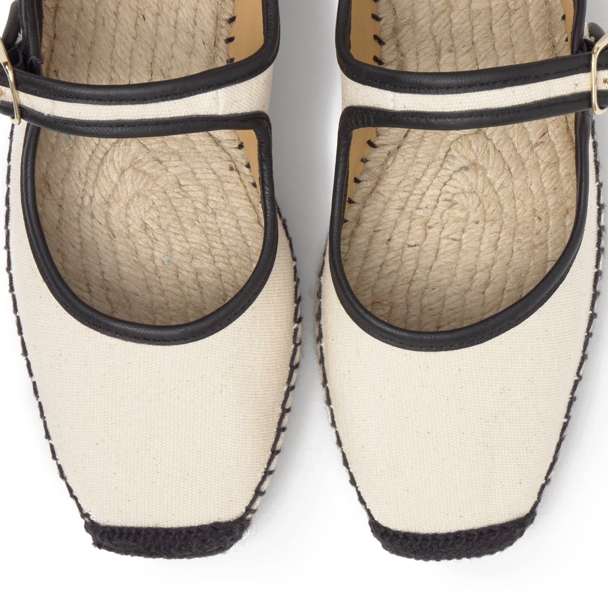 Espadrilles plates style Mary-Jane en coton PADUA PLATFORM crème, CASTANER