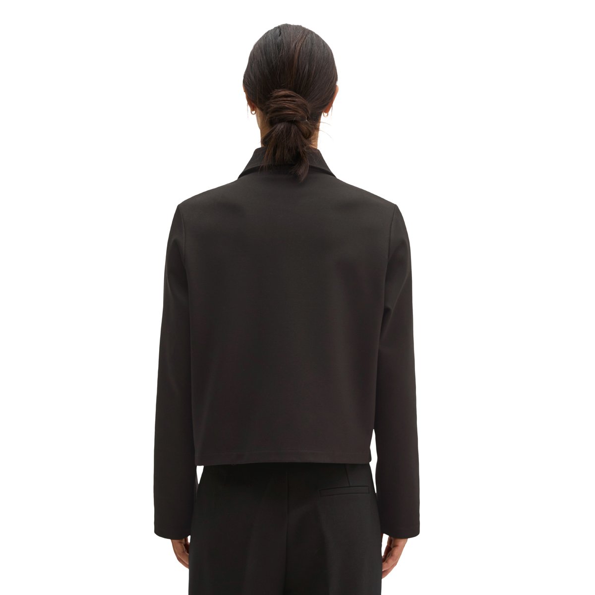 Veste en jersey, coupe regular, courte en interlock doux noir, MARC O'POLO
