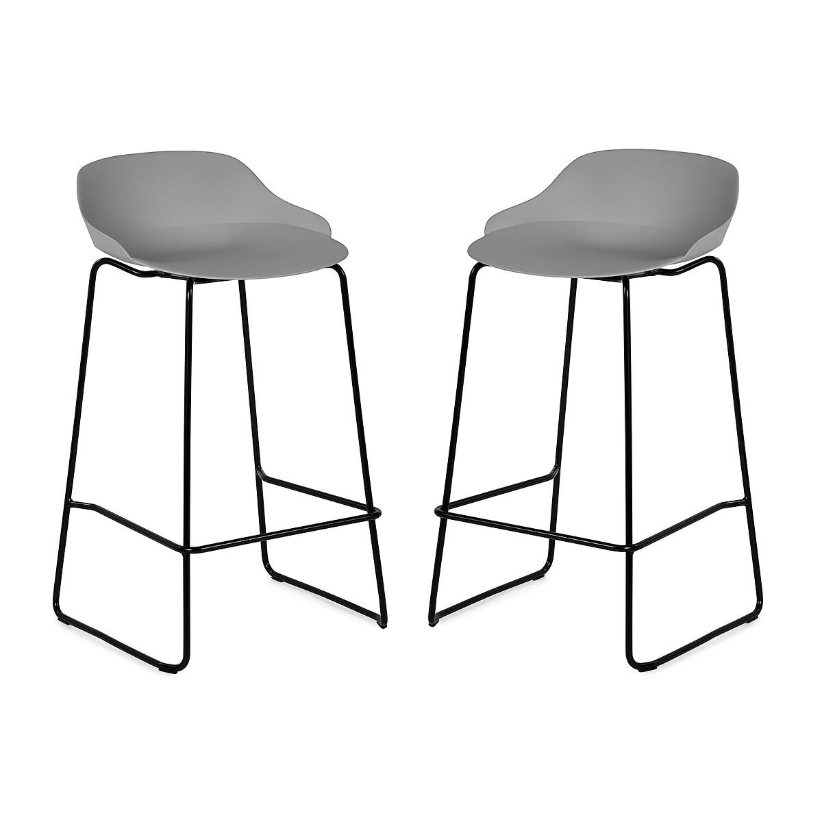 Xavier Minimalist Bar Stools (Set of 2) light grey, SO'HOME