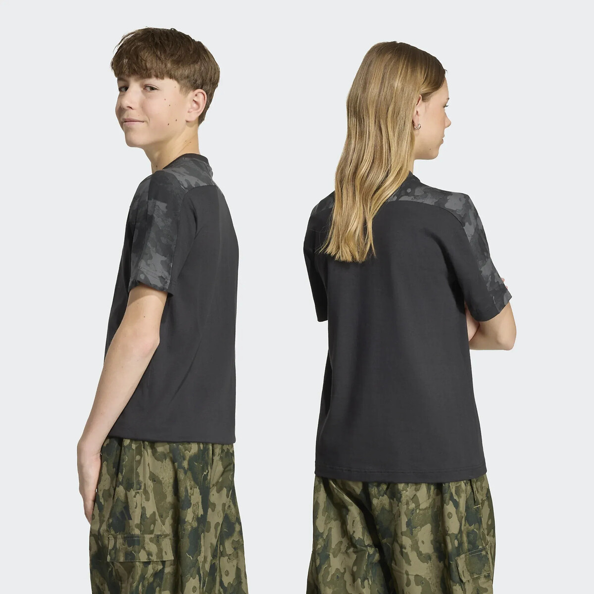 T-shirt manches courtes, imprimé camouflage noir, adidas Performance